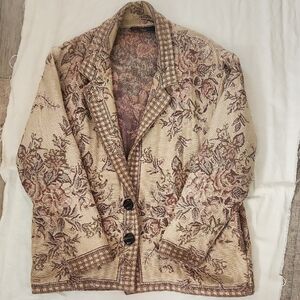 Vintage Floral Tapestry Blazer
